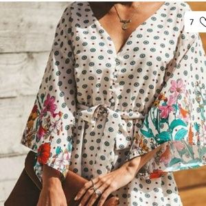 Vici mixed print orchid romper